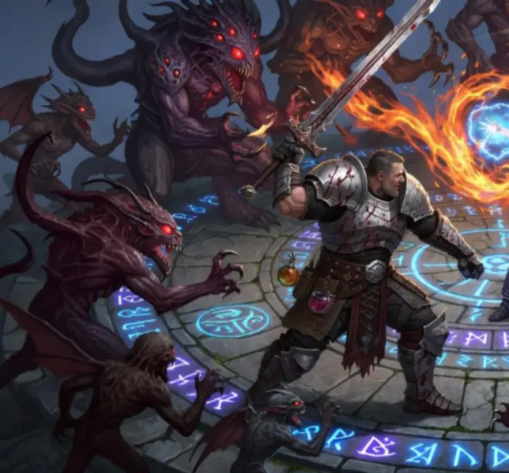 Party of heroes fighting in a tactical fantasy battle scene from Divinity Original Sin 2